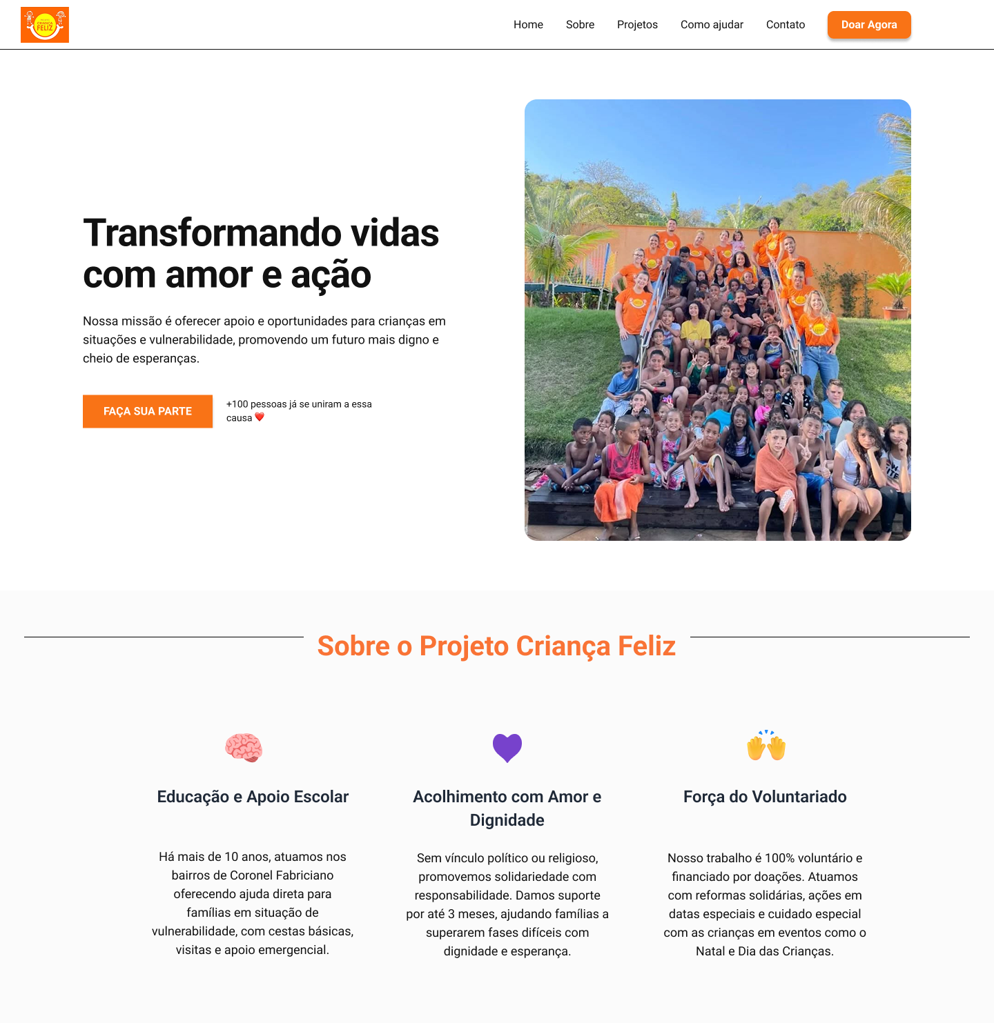 ONG - Página Inicial